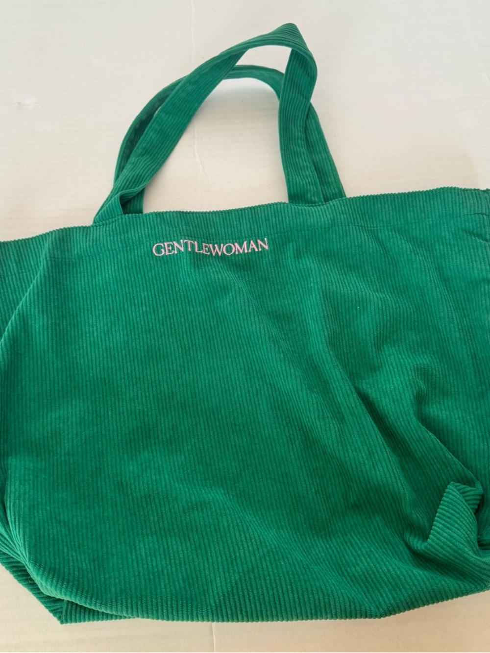 Gentle Women Tote Green Pink Corduroy Feminine Travel Colorful - Picture 4 of 11